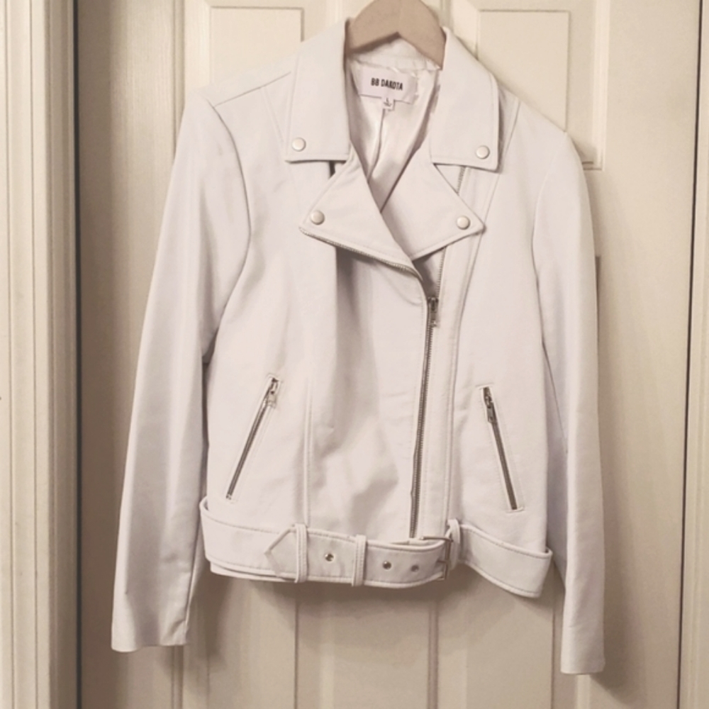 Faux leather moto jacket
